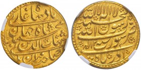 INDIEN 
 Mughal 
 Shah Jahan I, 1628-1658. Mohur Jahr 2. KM 256.6. Sehr selten in dieser Erhaltung. NGC MS64. FDC.