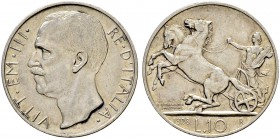 ITALIA 
 Regno d'italia 
 Vittorio Emanuele III. 1900-1946. 10 Lire 1928, Roma. Due stelle sul bordo. 9.97 g. Nomisma 1113. Pag. 693. BB-Spl.