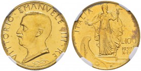 ITALIA 
 Regno d'italia 
 Vittorio Emanuele III. 1900-1946. 100 Lire 1932 AN X, Roma. Nomisma 1057. Pag. 648. Mont. 22. Fr. 33 NGC MS 65. Fdc.