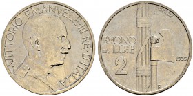 ITALIA 
 Regno d'italia 
 Vittorio Emanuele III. 1900-1946. 2 Lire 1935, Roma. 9.79 g. Nomisma 1179. Pag. 753. Mont. 173. Rarissima. Tiratura di 50 ...
