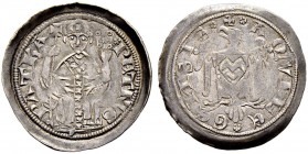 ITALIA 
 Aquileia 
 Pietro Gerra, 1299-1301. Denaro. 1.03 g. Biaggi 159 (indicato R/3). Molto rara. Bellissimo esemplare. qSpl/Spl. Ex Numismatica G...