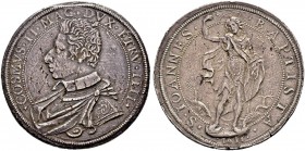 ITALIA 
 Firenze 
 Cosimo II. 1609-1621. Piastra 1611. 32.44 g. MIR 261/1. Rara. Diffuse screpolature di conio. qSpl.