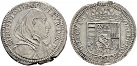 ITALIA 
 Firenze 
 Cristina di Lorena, 1630. Testone 1630. 9.24 g. MIR 318 (indicato R/3). Rarissima. Esemplare di conservazione eccezionale per que...