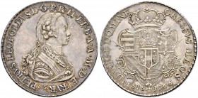 ITALIA 
 Firenze 
 Pietro Leopoldo di Lorena, 1765-1790. Francescone 1766. 27.28 g. MIR 374 (indicato R/3). Rarissimo. Fdc. Un esemplare assolutamen...