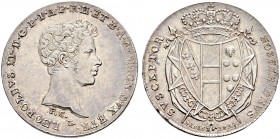 ITALIA 
 Firenze 
 Leopoldo II. di Lorena, 1824-1859. Mezzo francescone 1829. 13.65 g. Pag. 124. Graffietti marginali di conio. qFdc.