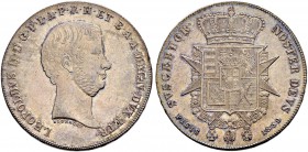 ITALIA 
 Firenze 
 Leopoldo II. di Lorena, 1824-1859. Francescone 1859. 27.23 g. Pag. 119. Fdc.