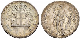 ITALIA 
 Genova 
 Dogi Biennali, 1528-1797. 1 Lira 1794. 4.08 g. CNI 8. MIR 324a/1. Conservazione eccezionale con splendida patina iridescente. Fdc.