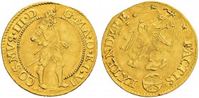 ITALIA 
 Livorno 
 Cosimo III. de Medici, 1670-1723. Ongaro cosiddetto della Fama. 3.44 g. MIR 74 (indicato R/5, senza valuta­zioni). Estremamente r...