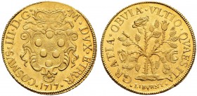 ITALIA 
 Livorno 
 Cosimo III. de Medici, 1670-1723. Pezza della Rosa 1717, Firenze. 6.89 g. MIR 69. Fr. 466. Rarissima. Conservazione eccezionale. ...