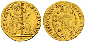 ITALIA 
 Venezia 
 Antonio Grimani 1521-1523. Ducato s. d. 3.44 g. Montenegro 318. Paolucci p. 57,1. Fr. 1244. Di grande rarità. qSpl. Il breve peri...