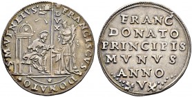 ITALIA 
 Venezia 
 Francesco Donà, 1545-1553. Osella 1550 AN V. 9.63 g. Montenegro 476. Paolucci 31. Molto rara. Bella patina iridescente. BB+/BB.