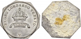 ITALIA 
 Venezia 
 Francesco II, 1798-1835. Prova del diritto del 3 centesimi s. d. 1.48 g. cfr. P.P. 538 ma solo per il R/ MB. Rarissima. Fdc.