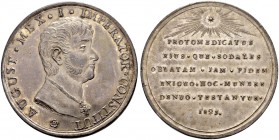 MEXIKO 
 Augustin Iturbide I. 1822-1823. Silbermedaille 1823. Proklamation in Mexiko City. Stempel von F. Gordillo. Brustbild nach rechts. Rv. Strahl...
