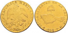 MEXIKO 
 Republik. 8 Escudos 1848, Go-PM, Guanajuato. 24.85 g. Fr. 72. Sehr schön.