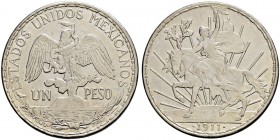 MEXIKO 
 Republik. 1 Peso 1911. 27.07 g. KM 453. Gutes vorzüglich.