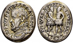 NIEDERLANDE 
 Historische Medaillen 
 Geusenpfennig 1567. Gravierter Guss. EN.TOVT.FIDELLES.AV.ROV Büste Philipps II. links. Rv. IVS. QVES.A.PORT.E....