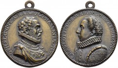 NIEDERLANDE 
 Historische Medaillen 
 Bronzemedaille o. J. (1575). Auf die Hochzeit von Wilhelm von Oranien, Gouverneur von Holland, Seeland und Utr...