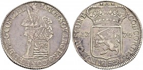NIEDERLANDE 
 Zeeland, Provinz 
 Silberdukat 1774. 27.74 g. Delmonte 976. Dav. 1848. Sehr schön.