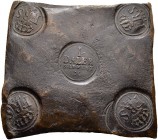 SCHWEDEN 
 Friedrich I. 1720-1751. 1 Daler S. M. 1729. Kupferplatte. 808.60 g. SM 250. Sehr schön.