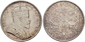 STRAITS SETTLEMENTS 
 Edward VII. 1902-1910. 1 Dollar 1903. 26.88 g. KM 25. Vorzüglich-gutes vorzüglich.