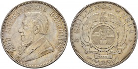 SÜDAFRIKA 
 Zuid Afrikaansche Republiek, 1852-1902. 5 Shillings 1892. 28.21 g. KM 8.1. Dav. 60. Gutes vorzüglich.