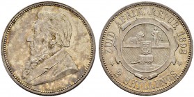 SÜDAFRIKA 
 Zuid Afrikaansche Republiek, 1852-1902. 2 Shillings 1892. 11.30 g. KM 6. Vorzüglich.