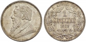 SÜDAFRIKA 
 Zuid Afrikaansche Republiek, 1852-1902. 1 Shilling 1892. 5.65 g. KM 5. Fast FDC.