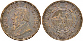 SÜDAFRIKA 
 Zuid Afrikaansche Republiek, 1852-1902. Penny 1892. 9.40 g. KM 2. Gutes vorzüglich.