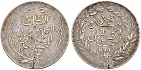 TUNESIEN 
 Abdul Mejid, 1839-1859. 2 Piastres 1856 (1272 AH). 6.05 g. KM 118.1. Schrötlingsriss. Sehr schön.