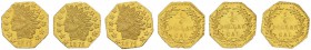 USA 
 Territorial Gold . 1/4 Dollar (octagonal) 1874. CAL(ifornia Gold). KM 1.8. FDC.
 (3)