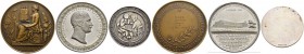 GEMISCHTE LOTS 
 Div. Medaillen -. Frankreich. Verdienstmedaille in Bronze (1946) der Gesellschaft für Architektur (im Etui). Grossbritannien. Zinnme...