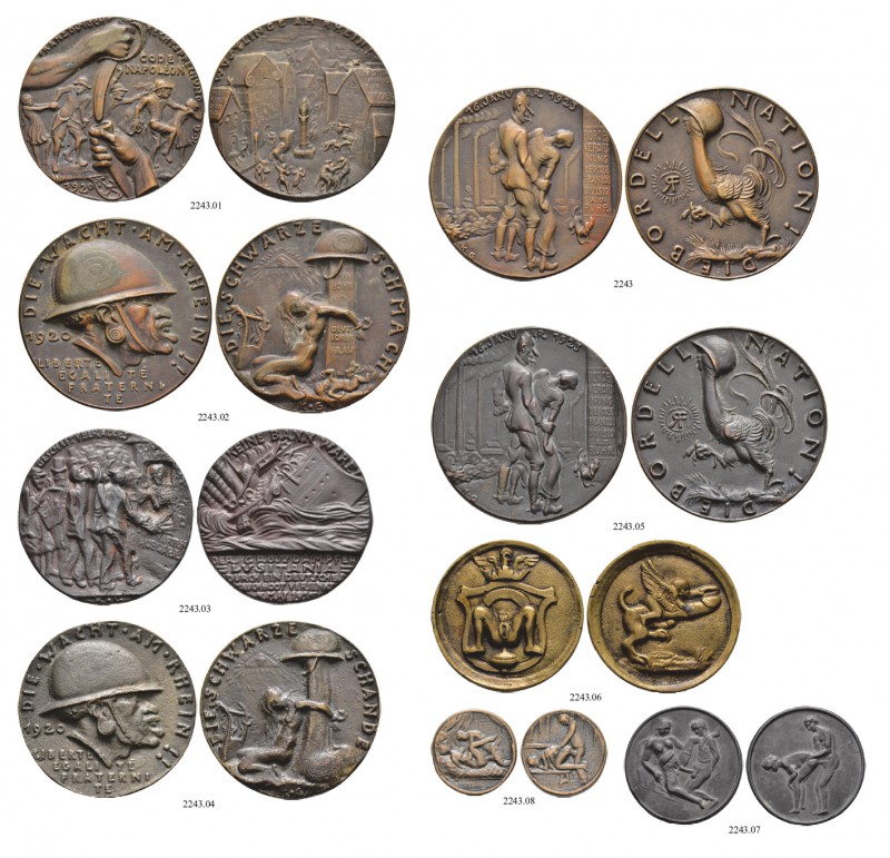 GEMISCHTE LOTS 
 Div. Medaillen. 9 Bronzemedaillen darunter 5 Götzmedaillen. Se...