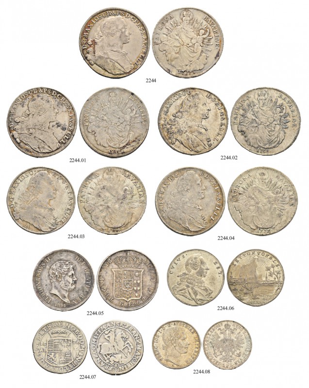 GEMISCHTE LOTS 
 LOT. BAYERN. Madonnentaler 1755 (2), 1768, 1774, 1775. BRANDEN...