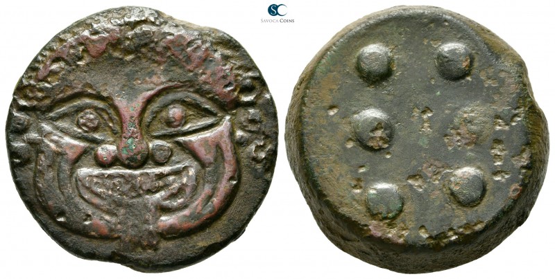 Sicily. Himera 425-409 BC. 
Hemilitron or Hexonkion AE

25mm., 23,84g.

Gor...
