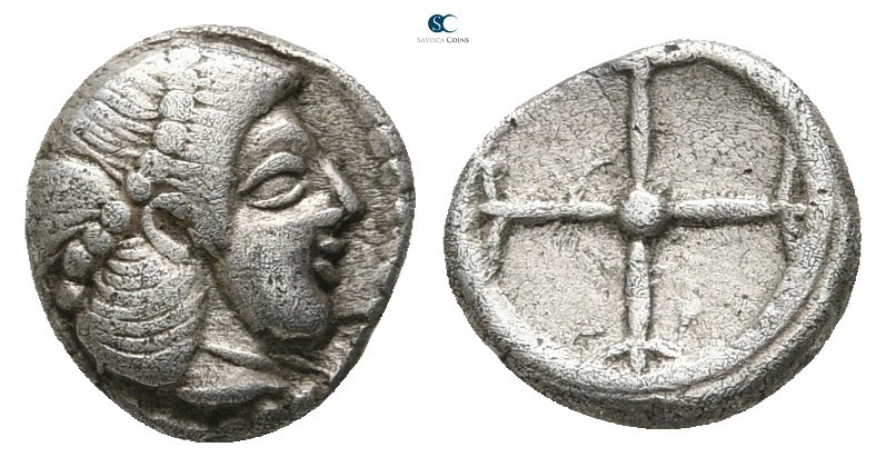 Sicily. Syracuse. Hieron I. 478-466 BC. 
Litra AR

7mm., 0,68g.

Diademed h...