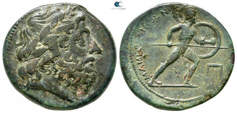 Sicily. The Mamertinoi 220-200 BC. 
Pentonkion Æ

26mm., 10,87g.

Laureate ...