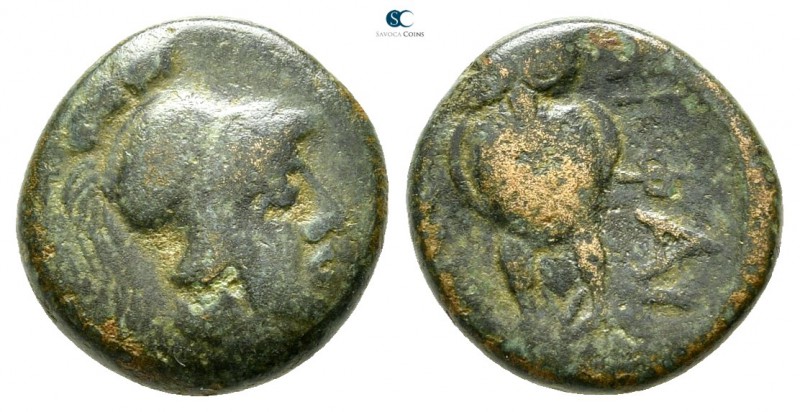 Islands off Thrace. Hephaestia Lemni circa 300 BC. 
Bronze Æ

11mm., 1,79g.
...