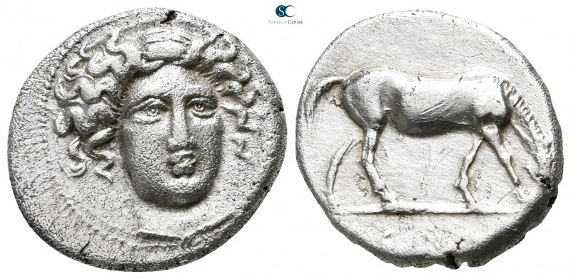 Thessaly. Larissa 400-380 BC. 
Drachm AR

18mm., 5,90g.

Head of the nymph ...