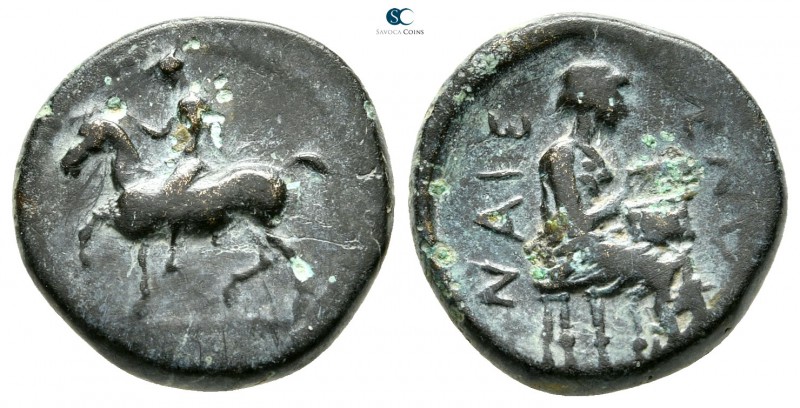 Thessaly. Pelinna circa 350 BC. 
Bronze Æ

15mm., 3,26g.

Cavalryman riding...