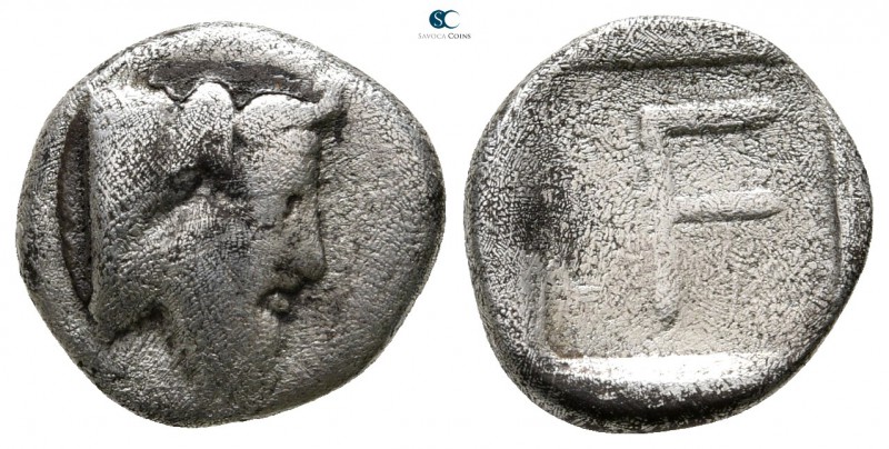 Akarnania. Akarnanian Confederacy, Stratos circa 420 BC. 
Hemidrachm AR

13mm...