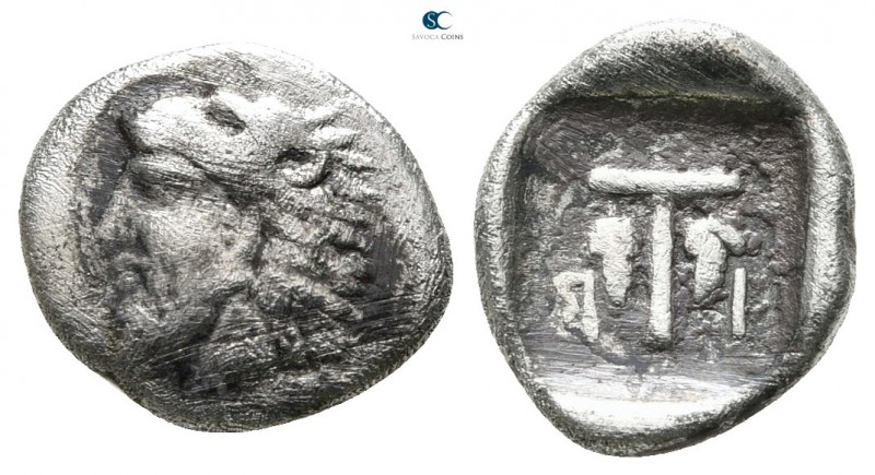 Akarnania. Stratos 420-380 BC. 
Trihemiobol AR

11mm., 1,10g.

Head of Hera...