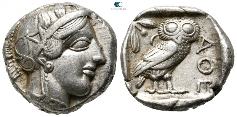 Attica. Athens circa 454-404 BC. 
Tetradrachm AR

23mm., 17,20g.

Head of A...