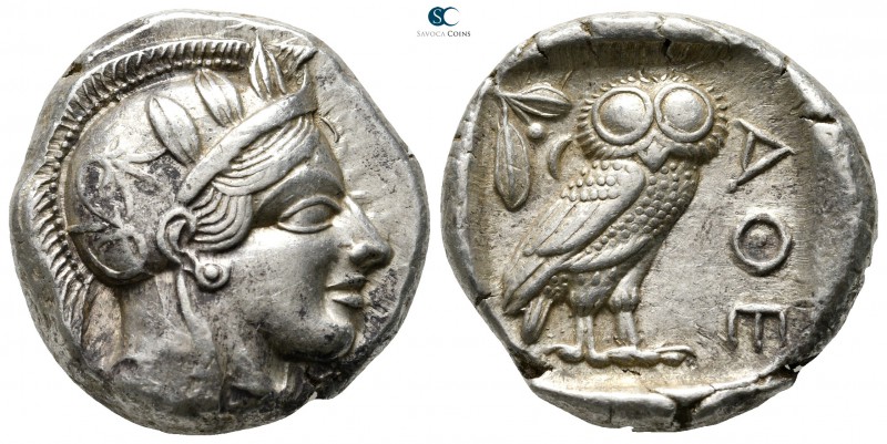 Attica. Athens circa 454-404 BC. 
Tetradrachm AR

23mm., 17,19g.

Head of A...