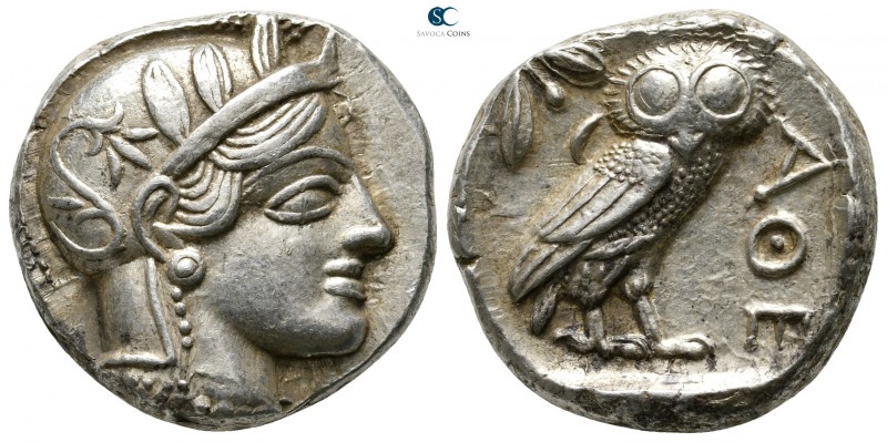 Attica. Athens circa 454-404 BC. 
Tetradrachm AR

23mm., 17,21g.

Head of A...