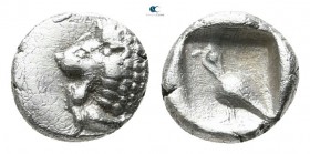 Ionia. Miletos  525-500 BC. Tetartemorion AR