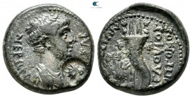 Phrygia. Hierapolis . Nero AD 54-68. Lo- Helouios Optomos, magistrate. Bronze Æ