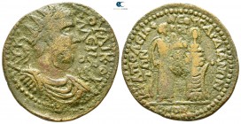 Phrygia. Hierapolis . Valerian I AD 253-260. Homonoia-issue with Sardeis. Bronze Æ