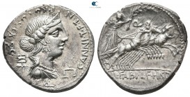 C. Annius T. F. T. N. and L. Fabius L. F. Hisoaniensis 82-81 BC. Uncertain Mint in North Italy. Denarius AR