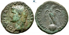 Divus Augustus AD 14. Restitution issue by Titus, struck circa AD 80-81. Rome. As Æ