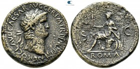 Nero AD 54-68. Struck AD 65. Rome. Sestertius Æ